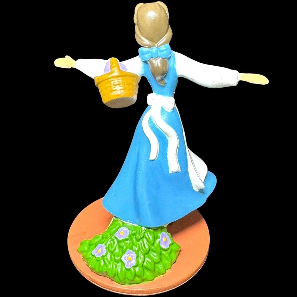 Disney Beauty And The Beast Figures Belle Cogsworth Lumiere Cake Topper Lot Of 4